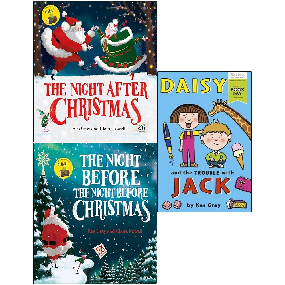 Kes Gray Collection 3 Books Set (Daisy and the Trouble, Night After Christmas)
