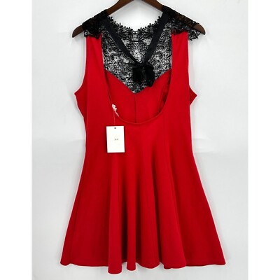 A.L.C. Womens Dress Sleeveless Fit & Flare Lace Front Open Back Red 8 NWT |  eBay