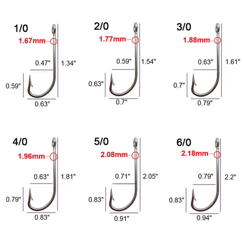 Ganchos de pesca de agua salada O'shaughnessy de acero inoxidable de caña larga anzuelo forjado - Imagen 7 de 7