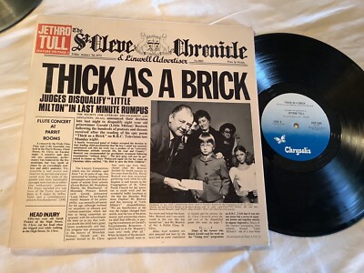 JETHRO TULL Thick As A Brick LP re-issue Chrysalis CHR-1003 / 0698 EX ...