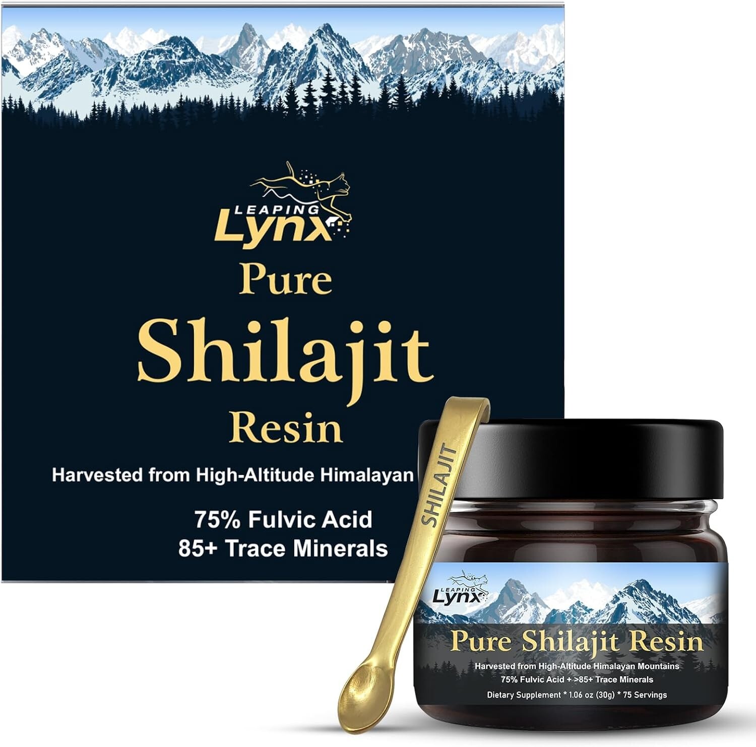 Pure Himalayan Organic Leaping Lynx Shilajit Resin 1000mg Gold Grade