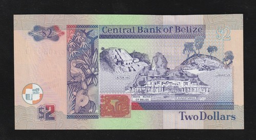 Belize, 2 Dollars, 2014, P-66, UNC QEII Banknote, Serie-DP403010 - Picture 2 of 2