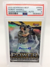2020 BOWMAN'S BEST ROBERT HASSELL POWER PRODUCERS REFRACTOR AUTO /99 PSA 9