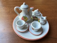 Miniature Porcelain Strawberry Tea Set, 10 Piece, Darling 