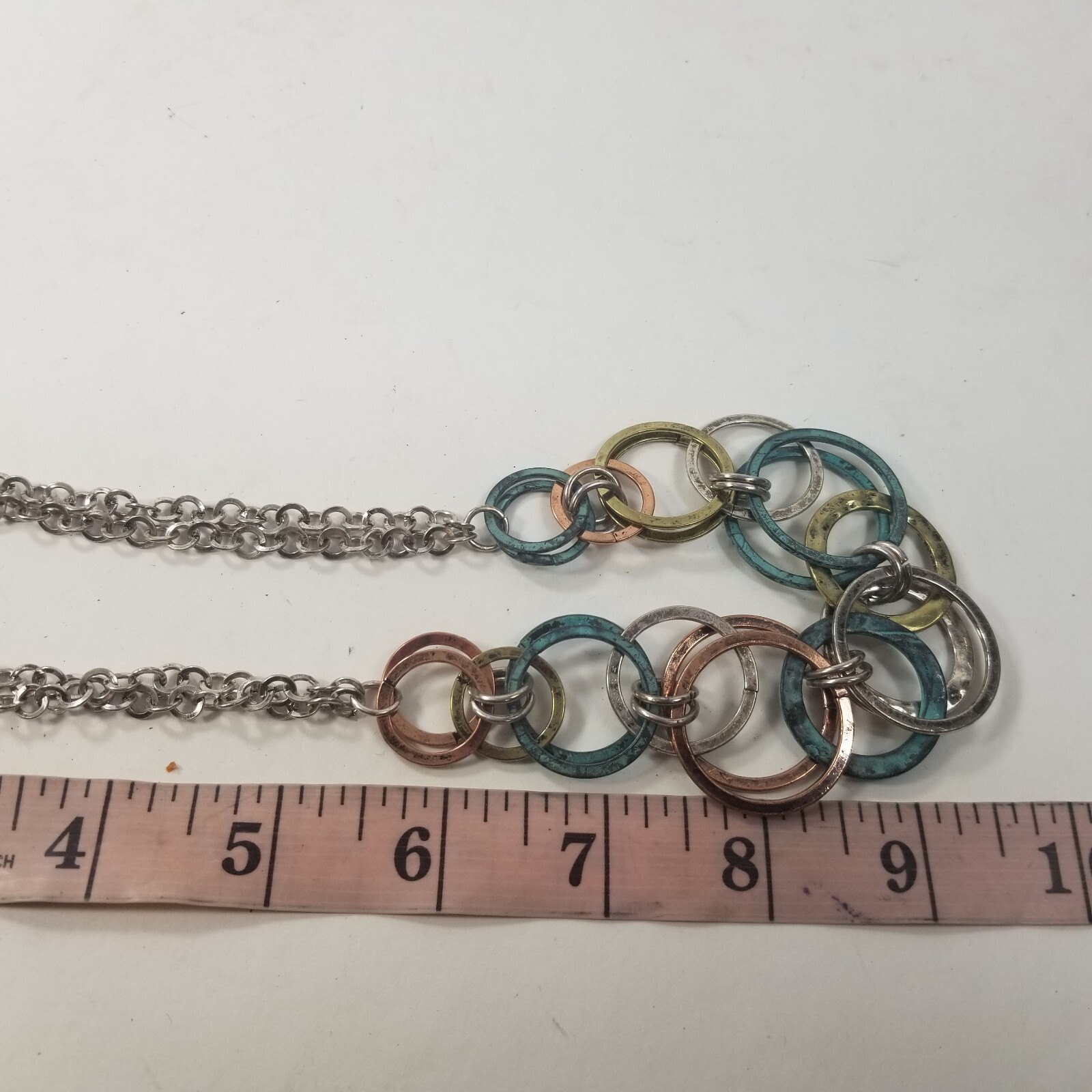 Statement Multi Chain Ring Cluster Chunky Boho Ne… - image 6