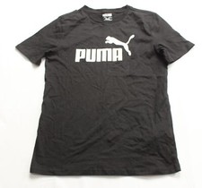 Puma Unisex Kid's Short Sleeve Traditional Logo T-Shirt BE5 Black Size L 14-16
