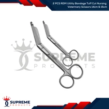 2 PCS RDM Utility Bandage Tuff Cut Nursing Veterinary Scissors 14cm & 15cm