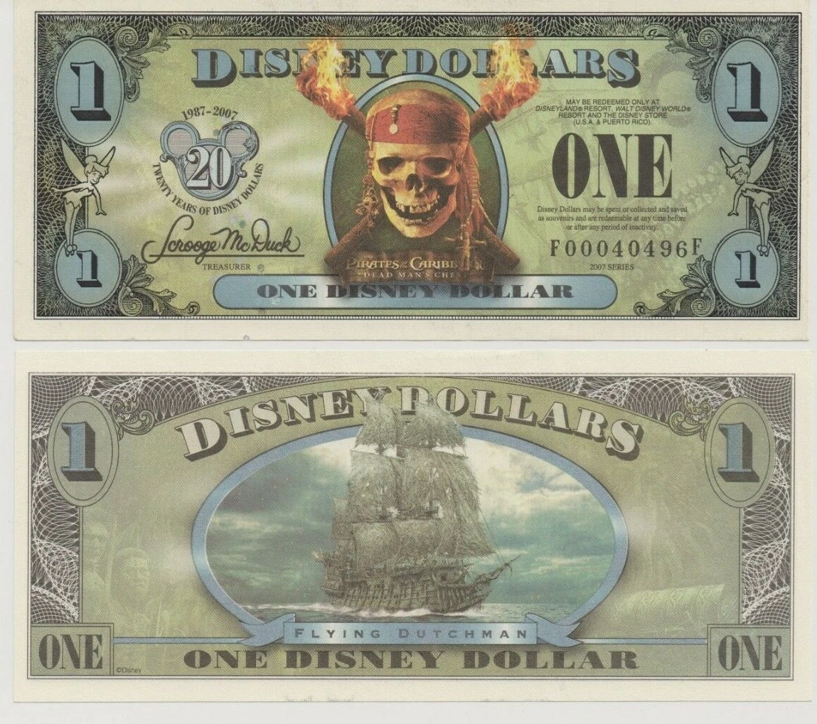 Pirates of the Caribbean Disney Dollars (1968-Now) for sale | eBay