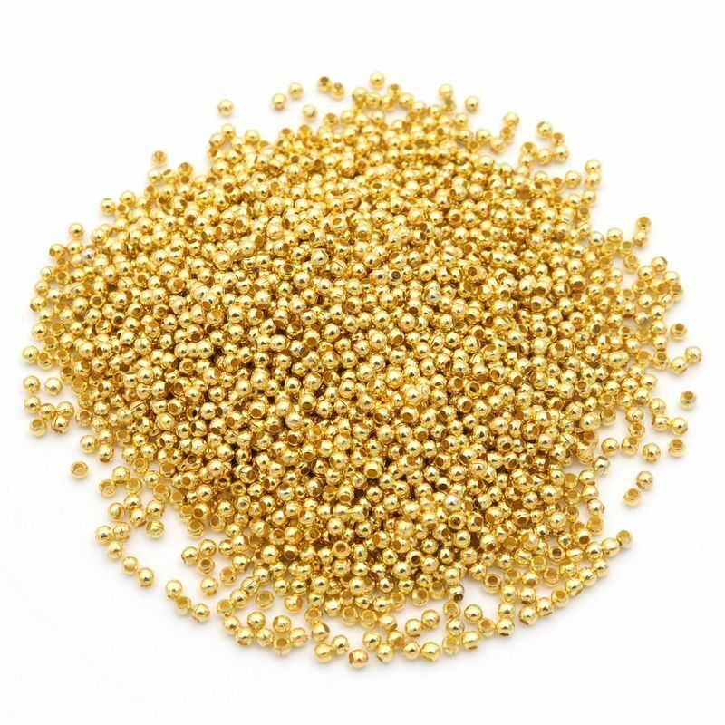 Mandala Craft Metal Spacer Beads Bulk - 1500 PCs, 4mm & 5mm, Silver Gold Copper Gunmetal