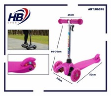 x Monopattino 3 Ruote Scooter Divertimento Bambini Ragazzi Fucsia dfh