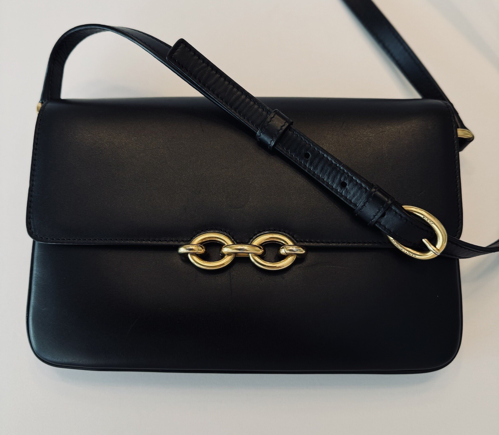 Borsa a tracolla Saint Laurent YSL Le Maillon in pelle nera $ 3100 prezzo al pubblico