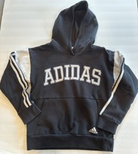 Boys Adidas Sweatshirt/Hoodie Medium 10-12 Black And White Pullover Pockets