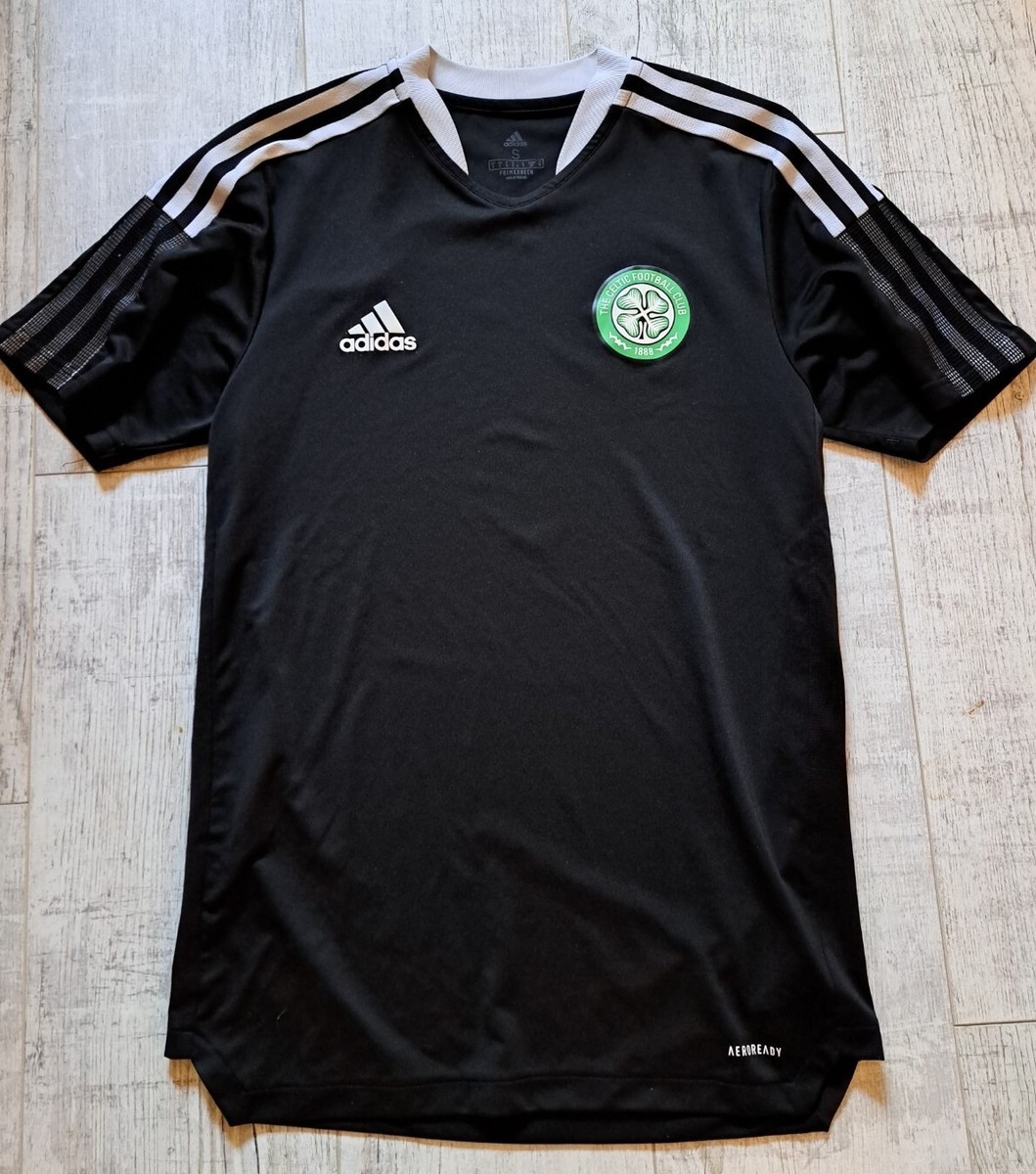 CELTIC Training Shirt 2021/22 ADIDAS Scottish FOOTBALL Black NEW