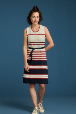 King Louie Knit Dress - Sea Dress Design Striped Cream Beige 03903
