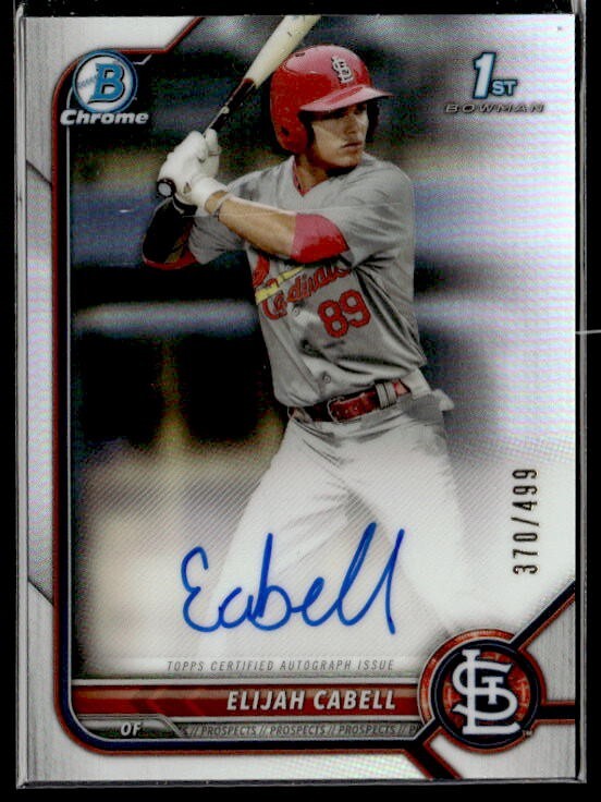 L6,181 - 2022 Bowman Chrome Prospect Auto Refractors #CPAEC Elijah Cabell /499