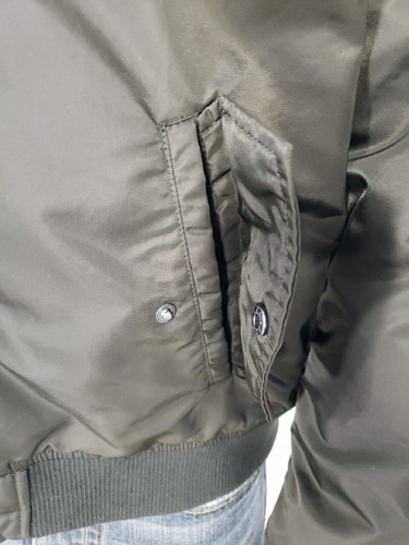 TOMMY HILFIGER REMOVABLE FAUX FUR COLLAR MILITARY BOMBER JACKET MEN'S L - Picture 11 of 20