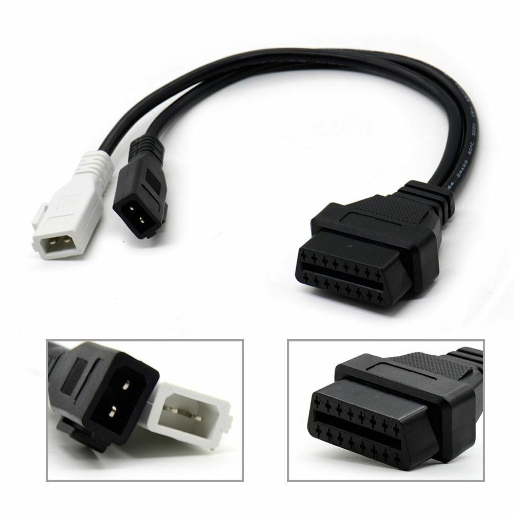 For VW AUDI VAG 2x 2 to 16 Pin OBD2 Adapter Connector Diagnostic