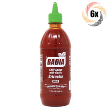 6x Bottles Badia Hot Chili Sriracha Sauce With Garlic  17oz  MSG Free 