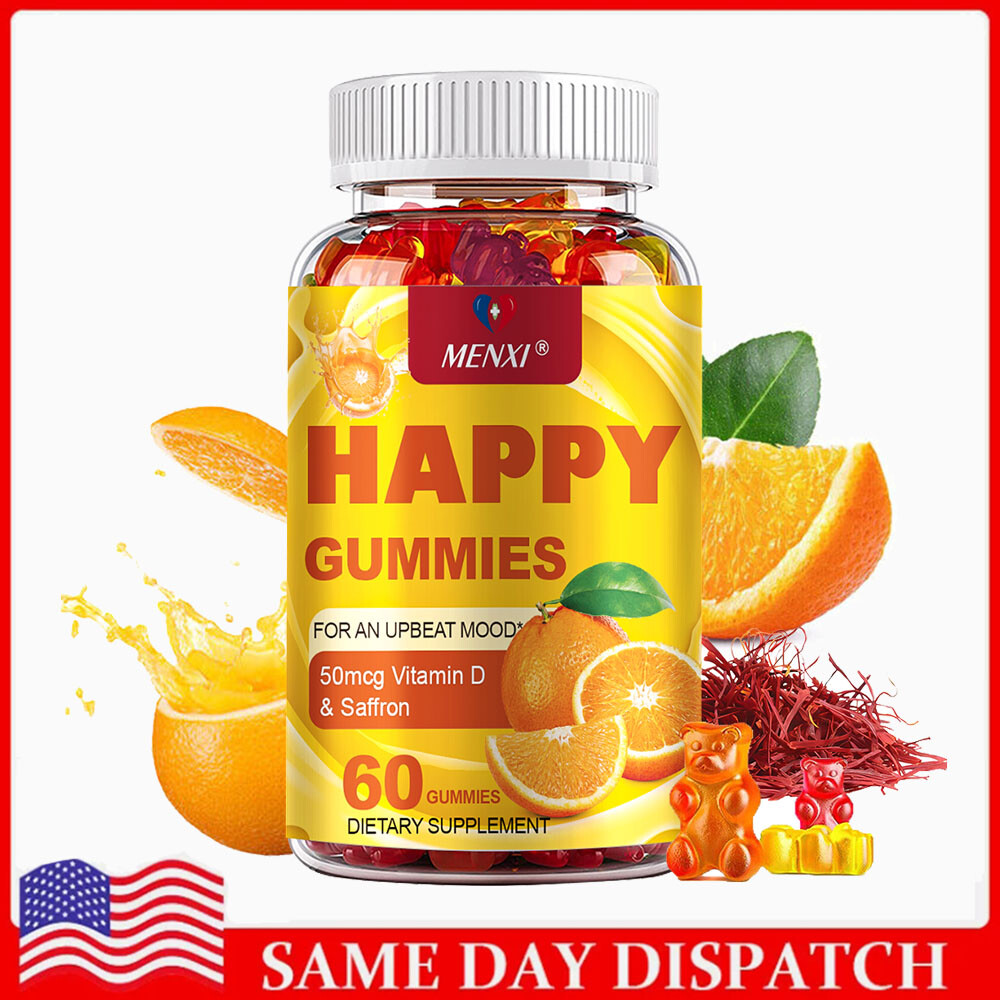 Hello Happy Gummy, Mood Balance Support, Vitamin D, Saffron 60 Count