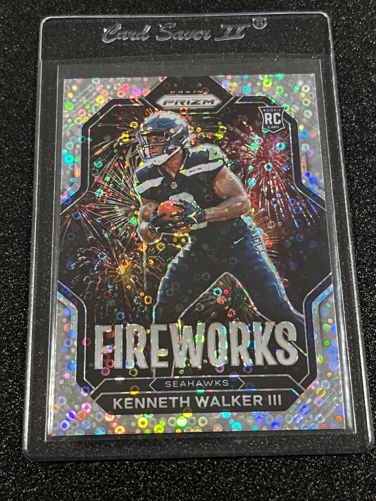 2022 Panini Prizm Kenneth Walker III Fireworks No Huddle Prizm Rookie #F-25