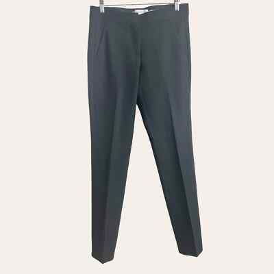 MaxMara Solid Black Mid Rise Slim Straight Wool Trouser Dress Pants Size 6