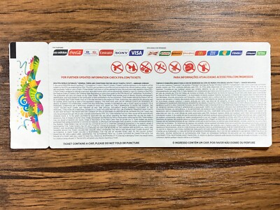 FIFA World Cup 2014 Brazil Ticket - #56 Belgium USA Unused | eBay