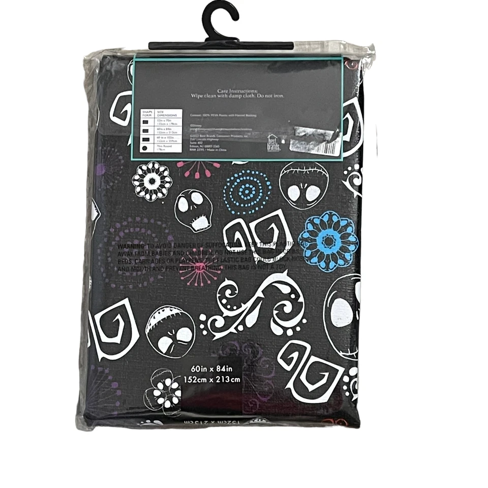 Disney The Nightmare Before Xmas Jack  Peva Flannelback Tablecloth 60"x84" - Image 4 of 4