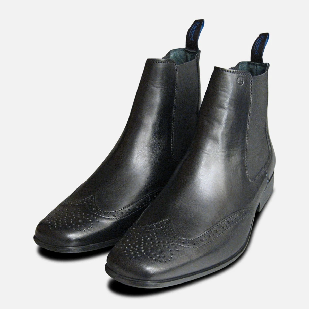 Black brogue best sale boots