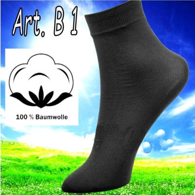 Herren Baumwollsocken Business socken Berufssocken 100% Baumwolle  schwarz C