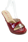 Miu Miu Womens Patent Leather Slip-On Heeled Sandals Red Size 9.5 — photo 1
