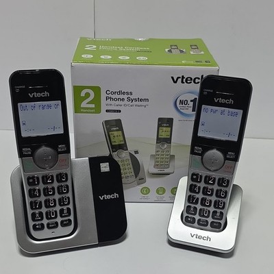 tested VTech CS6919-2 DECT 6.0 Cordless Phone 2 Handsets Caller ID Black/Silver