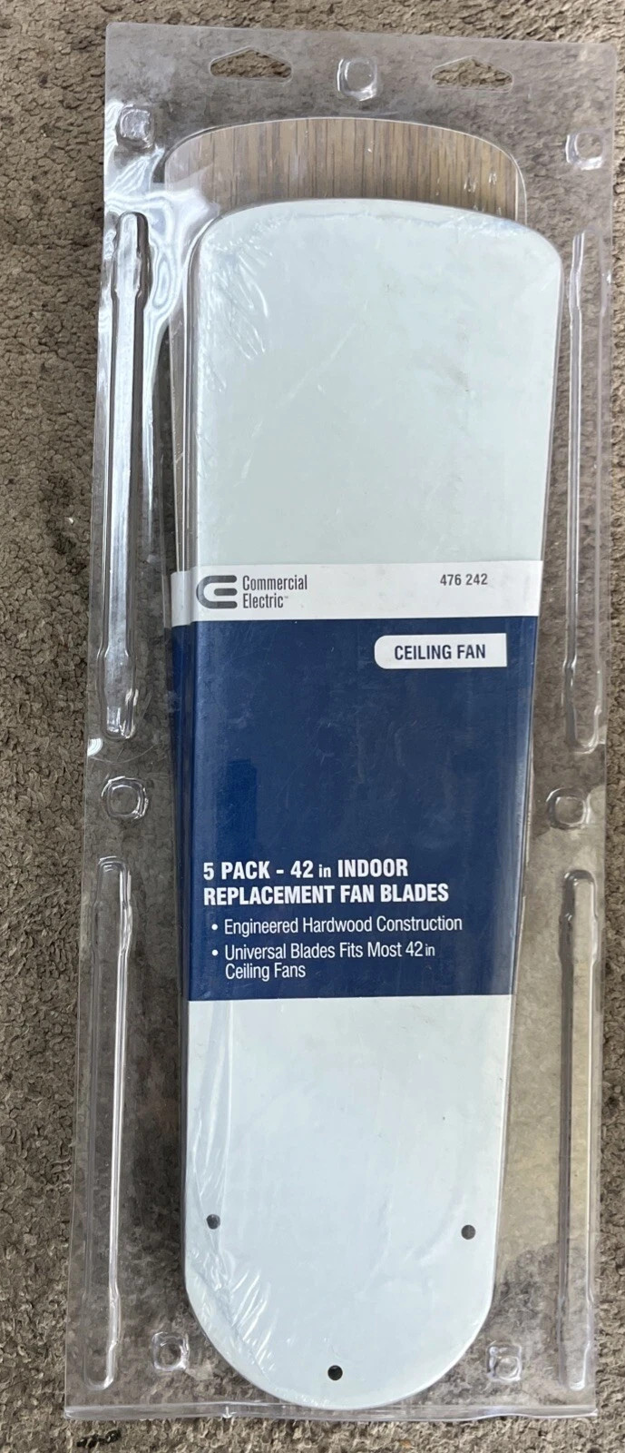 Commercial Electric 476242 Fan Blades Replacement - INDOOR, 42in (5-Pack)