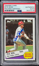 Pete Rose Signed 1985 Topps Card #6 PSA/DNA 84373136 Cincinnati Reds
