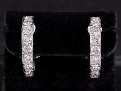 Moderne Brillant Creolen Ohrstecker ca. 2,70ct   7,4g 750/- Weißgold