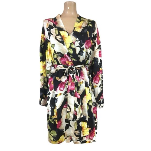Vtg Victoria Secret Gold Label Silk Robe with Belt Floral size M/L | eBay