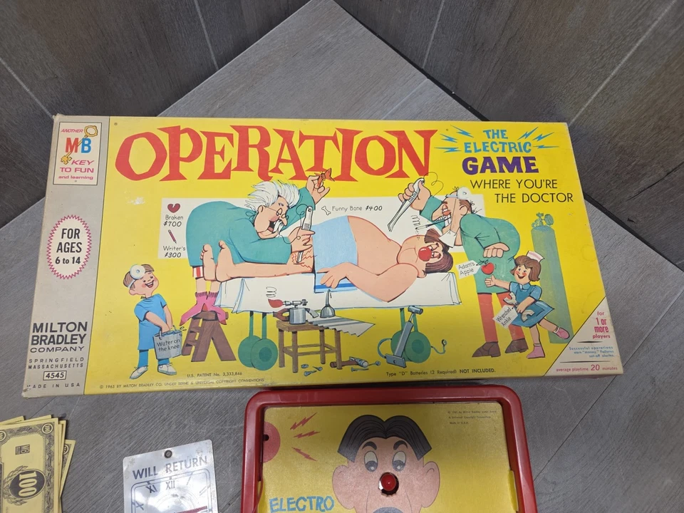 Vintage 1965 Milton Bradley OPERATION Board Game-Rare Smoking Doctor Notcomplete - Image 2 of 4