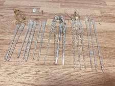 Lot of 17 Twisted Glass Icicle Christmas Ornaments 5 1/4 - 7 1/2 Inches Long