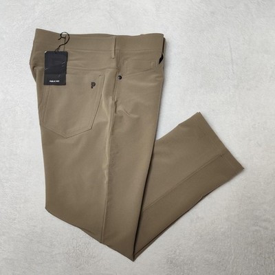 Public Rec Pants Mens 34x30 Beige Khaki Workday 5 Pocket Stretch Tech Straight