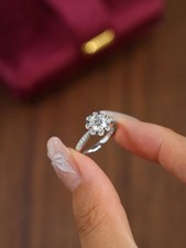 Anello 3 CT taglio tondo certificato diamanti artificiali grown diamante IN argento 925