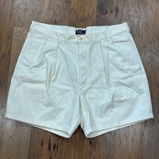 Vintage Polo Ralph Lauren Shorts Mens 38 36 White Tyler Cotton Pleated 6" 90s