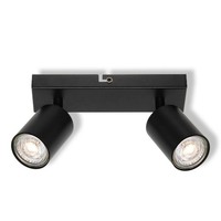 Deckenstrahler Metall Schwarz Osram GU10 2-Flammig Flexibel L21Cm Spot BüRo