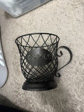 Rustic Coffee Wire Holder Coffee Mug Kup Metal Storage Basket