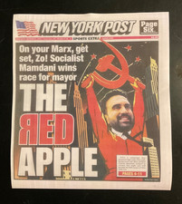New York Post Mayor Mamdani Socialist Marx 11/5/2025 (11.5x13 COPY/POSTER FRONT)