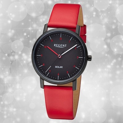 Armbanduhr Leder rot Damen Uhr Analog Regent Lederarmband URF1554