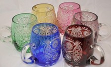 6 Bleikristallkrug Kristallglas Böhmen  0,5l