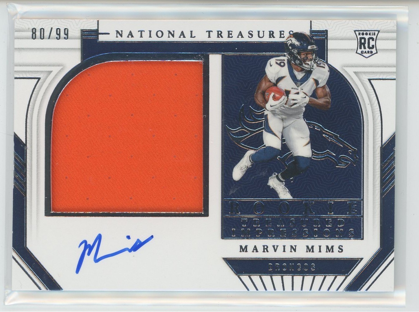 Marvin Mims Panini National Treasures Rookie Treasured Impressions Autographs #MMS Base