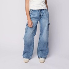 Pacsun Kids Girls' Mid-Rise Ultra Baggy Cargo Denim Jeans