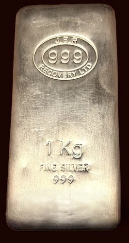 1 Kilo 32.15 oz. Silver Bar .999 Fine Silver 1kg Bar - JBR