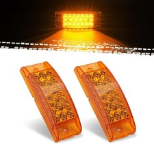 2pcs 6 Inch Amber Side Marker Lights 21 LED trailer Turn Signal Lights 6"x2" Rec