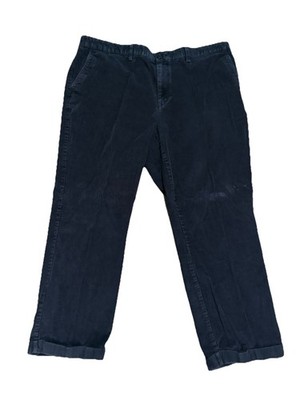 LL Bean Corduroy Pants Trousers Mens 44x32 Brown Cotton Cuffed Pleated